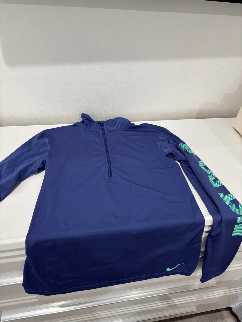 Nike Women’s Navy Half-Zip Sweatshirt with Teal Accents